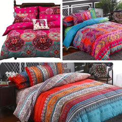 Boho Pattern Brushed Duvet Cover Set - Soft and Comfortable Bedding - 3pcs