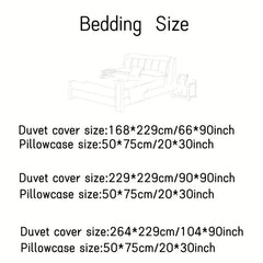 Boho Pattern Brushed Duvet Cover Set - Soft and Comfortable Bedding - 3pcs