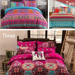 Boho Pattern Brushed Duvet Cover Set - Soft and Comfortable Bedding - 3pcs