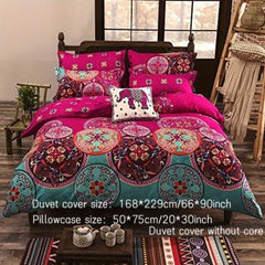 Boho Pattern Brushed Duvet Cover Set - Soft and Comfortable Bedding - 3pcs