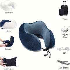 Memory Foam Travel Neck Pillow Set Soft Support for Airplane Car Home