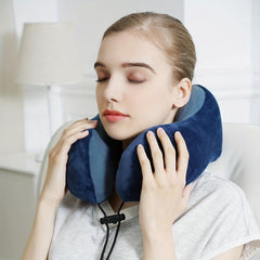 Memory Foam Travel Neck Pillow Set Soft Support for Airplane Car Home