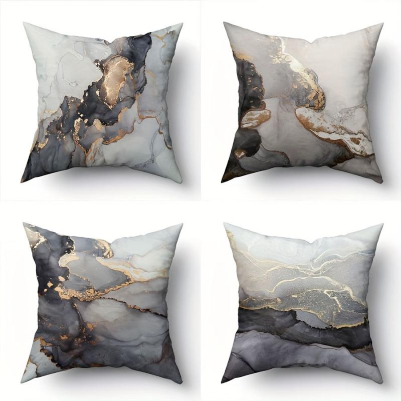 4pcs Marble Printed Throw Pillowcases Home Decoration Cushion Covers