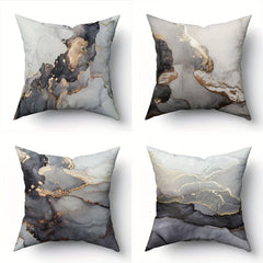 4pcs Marble Printed Throw Pillowcases Home Decoration Cushion Covers