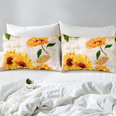 Vintage Sunflowers Duvet Cover Set 3pcs