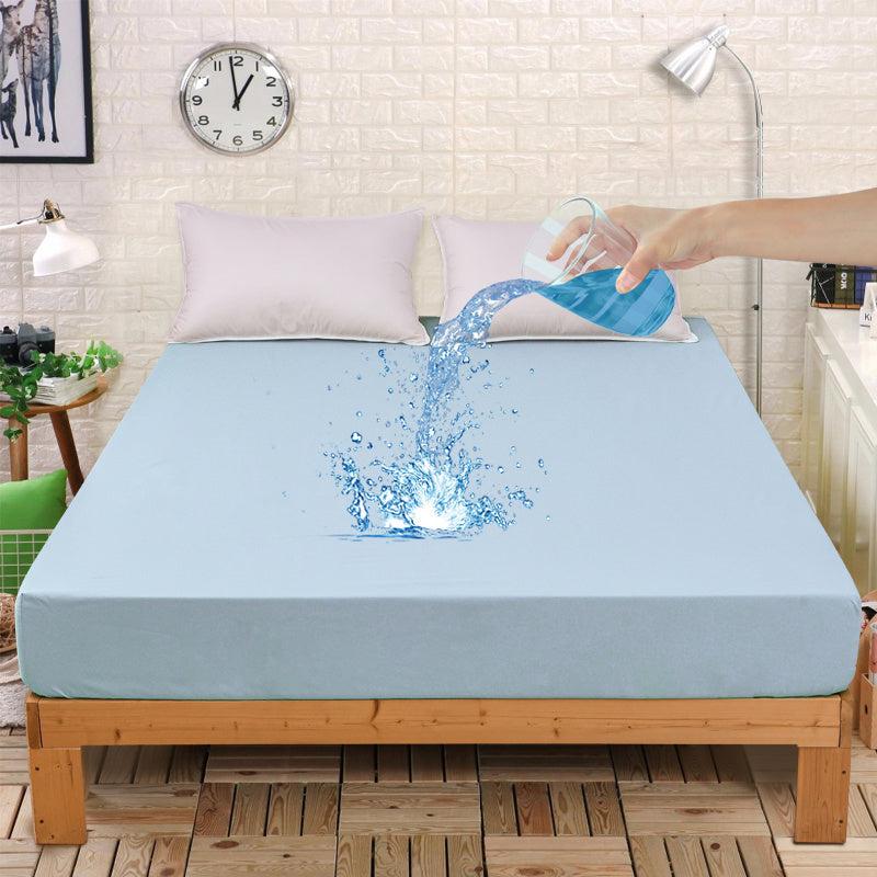 Waterproof Fitted Sheet Solid Brushed Soft Bedding