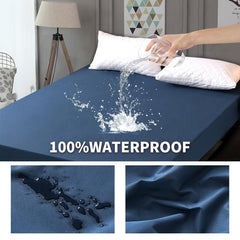 Waterproof Fitted Sheet Solid Brushed Soft Bedding