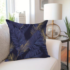 Golden Leaf Pillowcase Flannel Floral Pattern Printed for Home Sofas