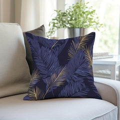 Golden Leaf Pillowcase Flannel Floral Pattern Printed for Home Sofas