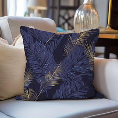 Golden Leaf Pillowcase Flannel Floral Pattern Printed for Home Sofas