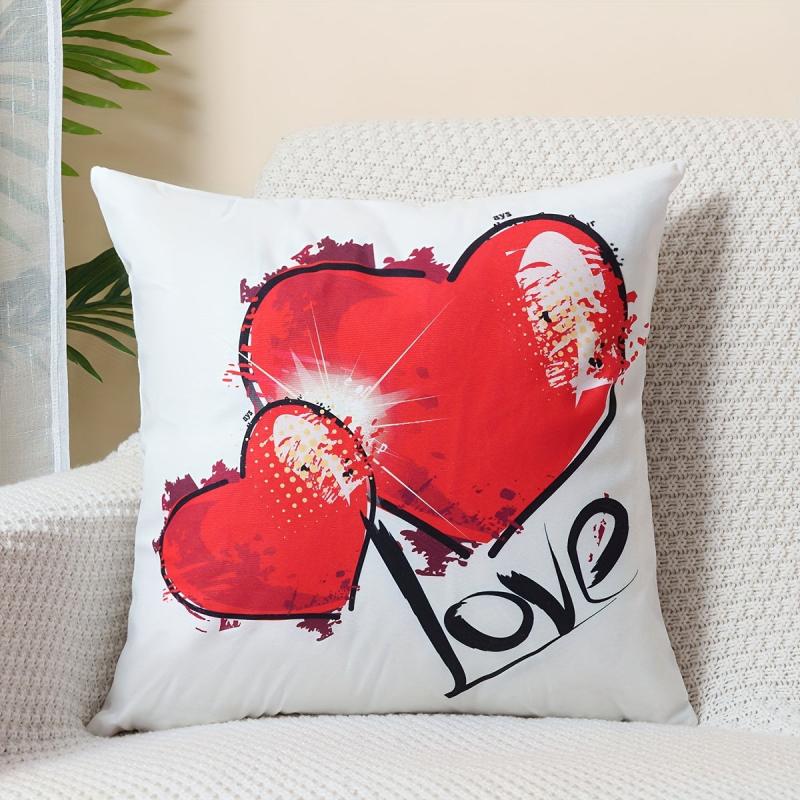 Heart Print Pillowcase Cover Home Decor Room Decor