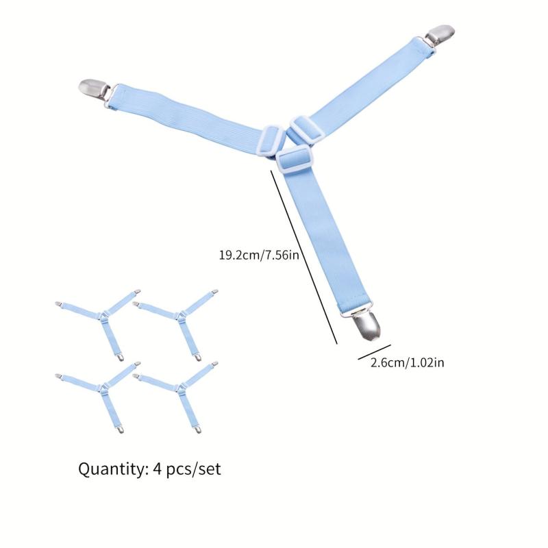 4pcs Bed Sheet Fixing Clip Non-slip Elastic Rope Fixing Artifact