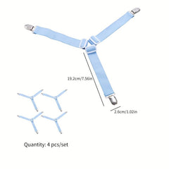 4pcs Bed Sheet Fixing Clip Non-slip Elastic Rope Fixing Artifact