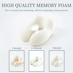 Memory Foam Travel Pillow Soft Velvet Cover Neck Support Earplugs Storage Bag