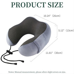 Memory Foam Travel Pillow Soft Velvet Cover Neck Support Earplugs Storage Bag