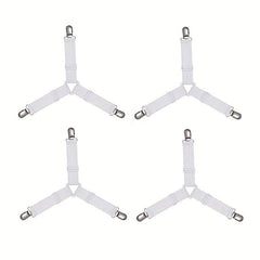 4pcs Triangle Bed Sheet Clip Anti-slip Fastener Mattress Elastic Rope