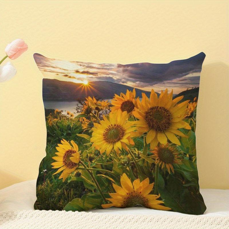 Sunflower Printed Pillowcase for Home Decoration