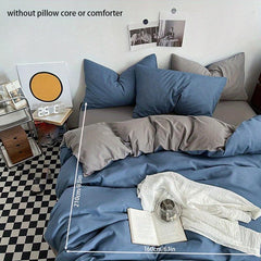 3pc Solid Duvet Cover Set Soft & Breathable Double Matching Bedding