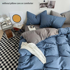3pc Solid Duvet Cover Set Soft & Breathable Double Matching Bedding