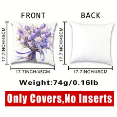 Purple Bouquet Pattern Pillowcase for Sofas and Chairs