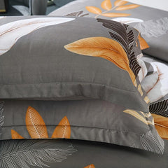 3pcs Leaf Printed Duvet Cover Set Soft and Cozy Bedding