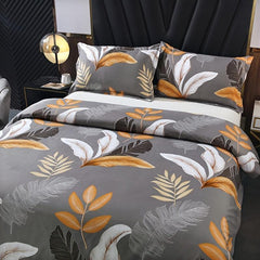 3pcs Leaf Printed Duvet Cover Set Soft and Cozy Bedding