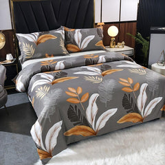 3pcs Leaf Printed Duvet Cover Set Soft and Cozy Bedding