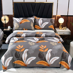 3pcs Leaf Printed Duvet Cover Set Soft and Cozy Bedding