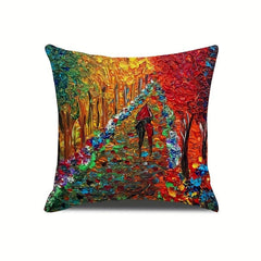 Geometric Tree Painting Cushion Cover - Set of 4