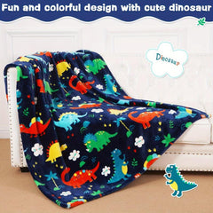 Cozy Fleece Dinosaur Baby Blanket - Lightweight Throw for Boys and Girls