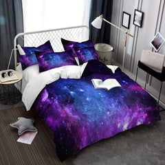 Galaxy Outer Space Themed Bedding Set Soft Comfortable Duvet Cover 3pcs