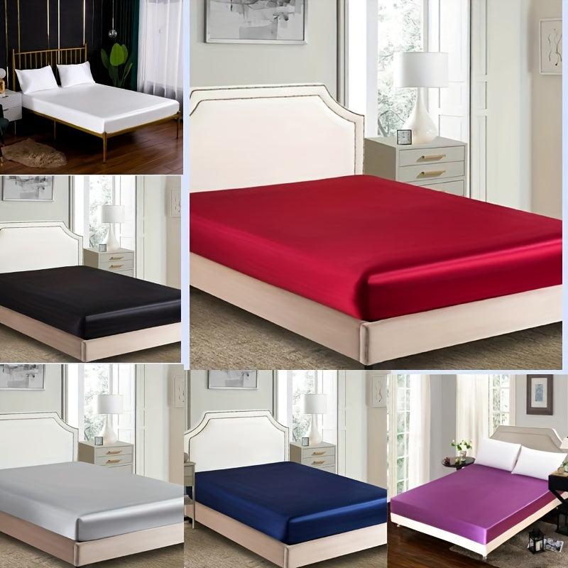 Soft Satin Fitted Sheet Deep Pocket Up to 13 7 Inches