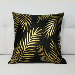 Golden Leaf Bronzing Throw Pillow Covers 18x18 Inch