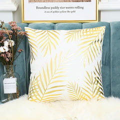 Golden Leaf Bronzing Throw Pillow Covers 18x18 Inch