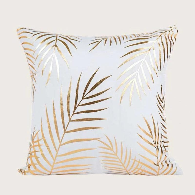Golden Leaf Bronzing Throw Pillow Covers 18x18 Inch