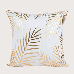 Golden Leaf Bronzing Throw Pillow Covers 18x18 Inch