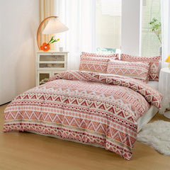 Ethnic Pattern Bedding Set Multicolor Duvet Cover Pillowcases Soft