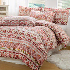 Ethnic Pattern Bedding Set Multicolor Duvet Cover Pillowcases Soft