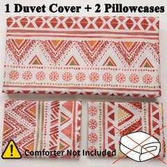 Ethnic Pattern Bedding Set Multicolor Duvet Cover Pillowcases Soft