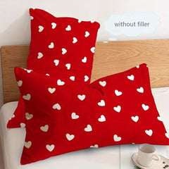 2pcs Modern Red Love Pillowcase - Wedding Decoration & Bedding Supply