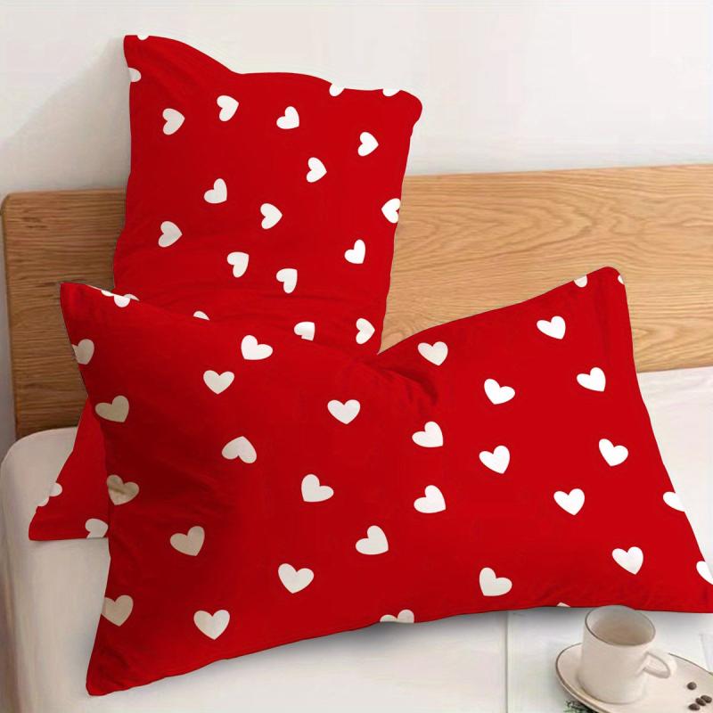 2pcs Modern Red Love Pillowcase - Wedding Decoration & Bedding Supply