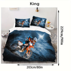 3pcs Off Road Vehicle Duvet Cover Set Motorcycle Extreme Sports Bedding Set