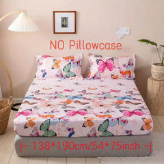 Butterfly Print Microfiber Fitted Sheet Deep Pocket for Bedroom and Guest Room