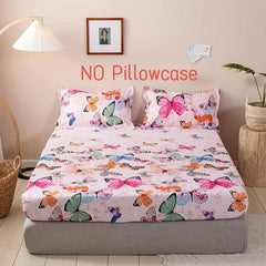 Butterfly Print Microfiber Fitted Sheet Deep Pocket for Bedroom and Guest Room