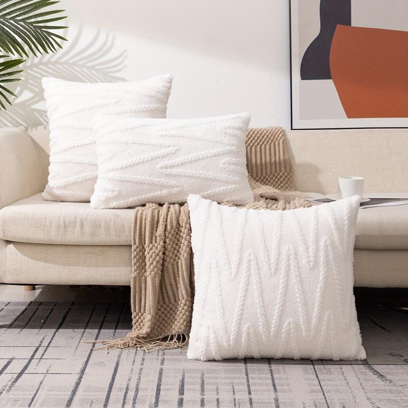 Velvet Striped Square Cushion Cover Printed Pillowcase Home Decor