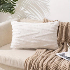 Velvet Striped Square Cushion Cover Printed Pillowcase Home Decor
