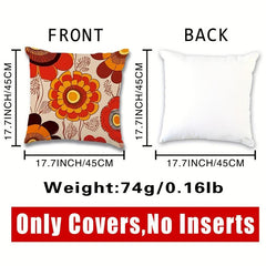 1pc Flower Pillowcase Pattern Print Suitable For Sofas Chairs