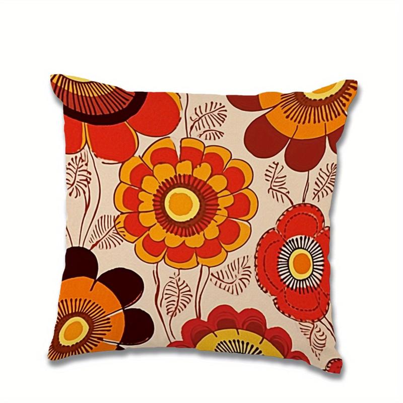 1pc Flower Pillowcase Pattern Print Suitable For Sofas Chairs