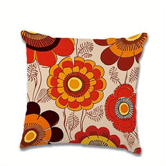 1pc Flower Pillowcase Pattern Print Suitable For Sofas Chairs