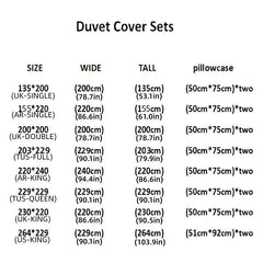 Colorful Love Print Duvet Cover Set, Soft Bedding Gift, 3pcs